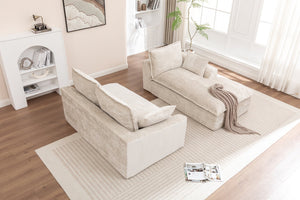 English Elm 103" Modern Modular L-Shaped Sectional Couch - Cloud-Like Comfort, No Assembly, Premium Chenille Upholstery W1170S00039