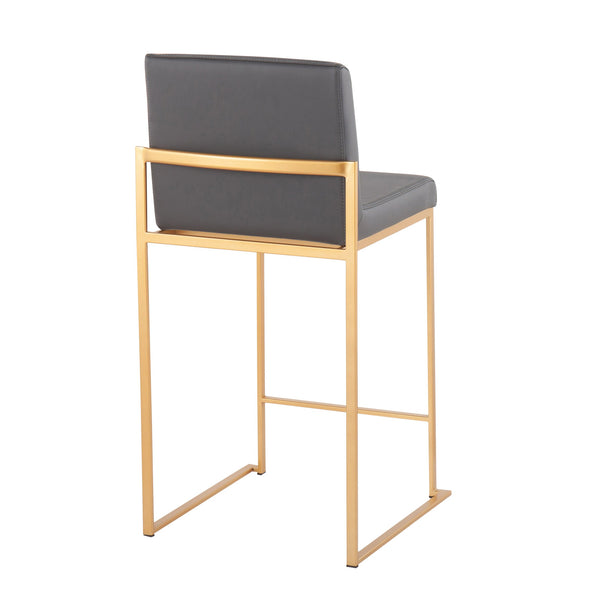 English Elm Contemporary High Back Upholstered Counter Stools with Steel Frame for Kitchen Island Grey B202P221944