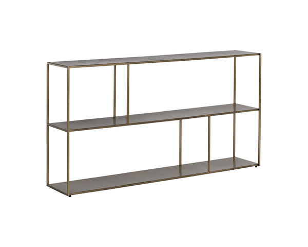 Sunpan Eiffel Low Bookcase - Stylish Iron Design with Anti-Tipping Kit for Modern Living and Office Spaces Large - 60W x 12D x 31H
