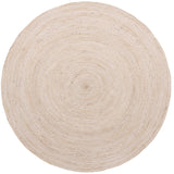 Unique Loom Braided Jute Dhaka Hand Braided Solid Rug White,  8' 0" x 8' 0"