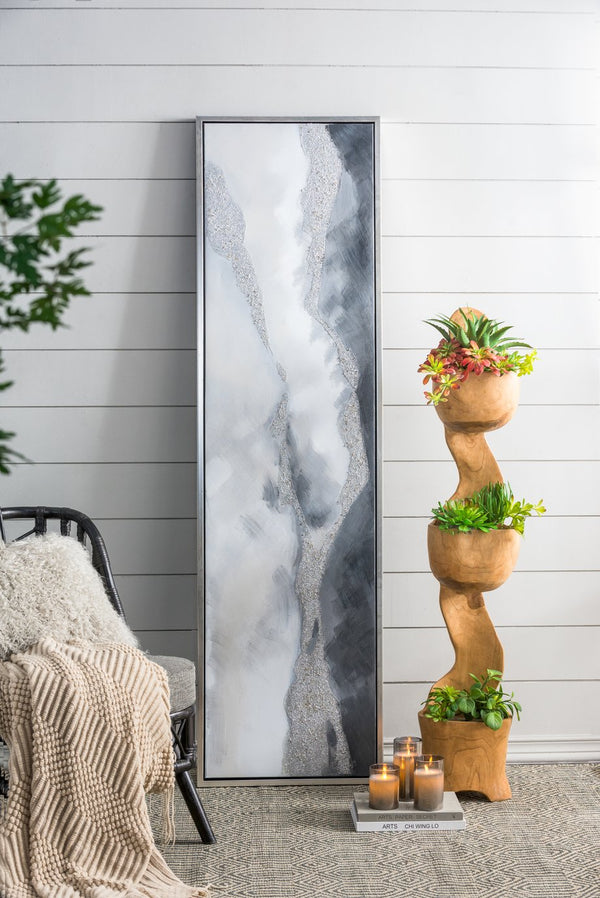 English Elm 70.9X19.7" 'See The Vision' Hand-Painted Gray Landscape Wall Art For Calming Home Décor & Focal Point W2078P313338