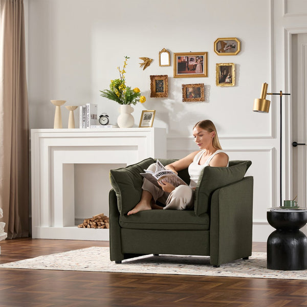 English Elm Modern Chenille Oversized Armchair - Stylish Lounge Chair For Living Room, Bedroom & More! W2997P236136