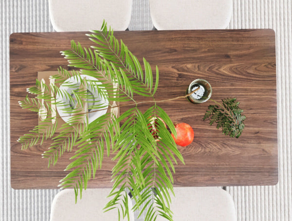 English Elm 47" Modern minimalist MDF dining table with sturdy metal legs, waterproof scratch-resistant top, 51.6" x 30.5" Walnut W2189133892