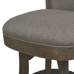 English Elm Jennifer Taylor Home - Henry 27" Armless Swivel Counter Height Bar Stool Heathered Linen Upholstered High Back Support Gray B2719P238374