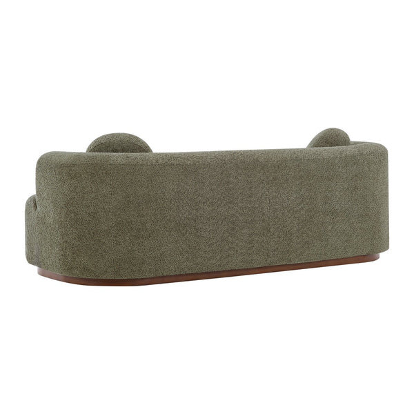 English Elm Compressed Three Seat Sofa with Rubberwood Base Polyester Upholstered Living Room Couch N771P392415F_N771P392416F