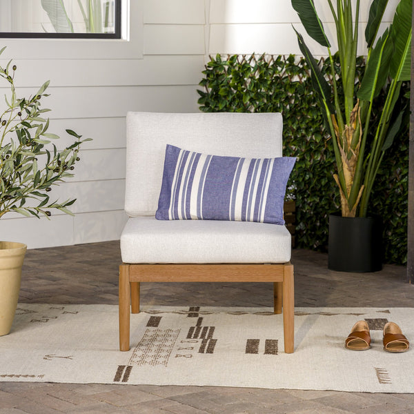 English Elm Walker Edison - Modern Outdoor Spindle Style Armless Sectional crafted from responsibly sourced eucalyptus with weather-resistant linen cushions and easy assembly instructions for durable, eco-friendly patio comfort Natural 37 L x 28 W x 14.5 H B185P326699