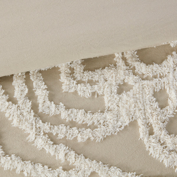 English Elm Full/Queen Laetitia Tufted Cotton Chenille Medallion Duvet Cover Set – Boho Shabby Chic, OEKO-TEX Certified B03597349