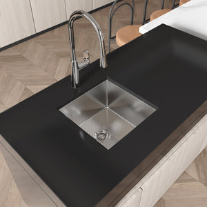English Elm Stainless Steel Handmade Undermount Kitchen Sink Nano Gray Brushed Single Bowl T3177P286044