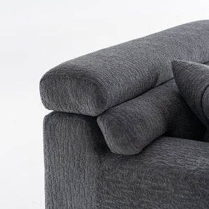 English Elm LY-029 Modular Gray Compression Sofa — 4-Seater L-Shaped Chenille, High-Density Foam, Elegant Comfort W2231S00021