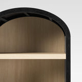 Chantelle Modern Arched Bookcase with Statement Wood Cabinet Pulls Black WECHA41OS2BL0 Walker Edison