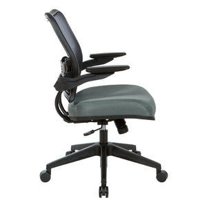 OSP Home Furnishings Deluxe Mesh Back Office Chair with Lumbar Support Synchro Tilt and Padded Arm Rests Grey 13-37N1P3-2M
