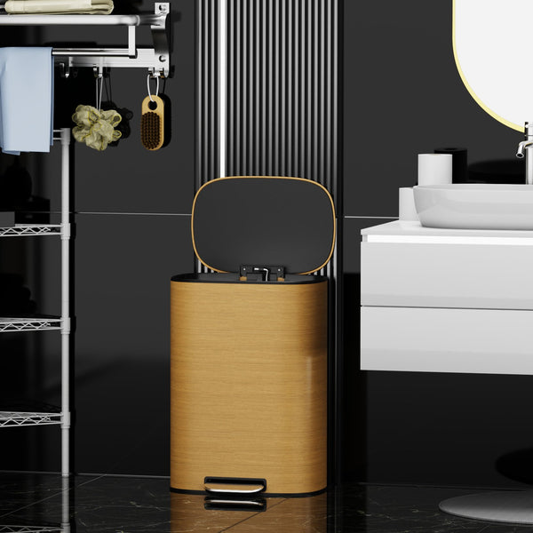 English Elm 13 13 Gallon 50L Stainless Steel Trash Can with Soft-Close Lid, Fingerprint-Proof, Foot Pedal, Large Capacity W1550P154901