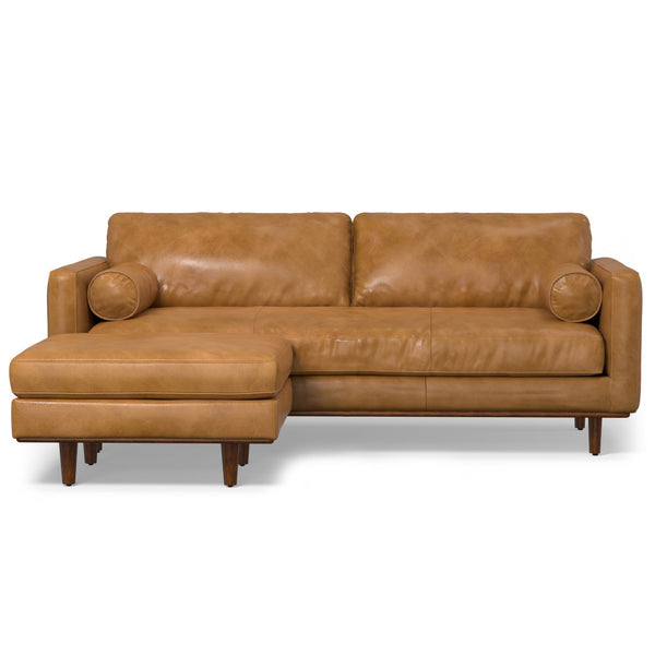 English Elm Morrison 89-Inch Leather Sofa And Ottoman Set – Mid-Century Modern Comfort For Stylish Living Spaces B136P199262