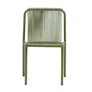 English Elm Christopher Knight Home® - Burgess Outdoor Stacking Dining Chair set of 4 — UV-Resistant PE Rattan with Iron Frame, Weatherproof Elegance Green 26.8 L x 22 W x 21.3 H N776P307914G