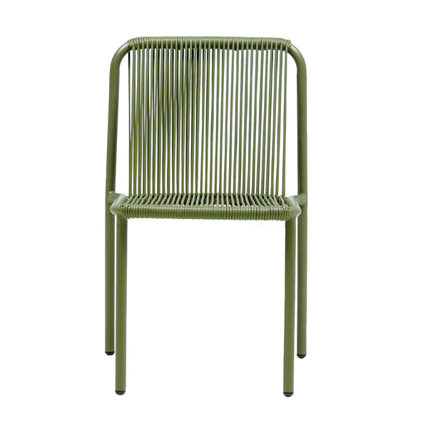 English Elm Christopher Knight Home® - Burgess Weather-Resistant Outdoor Stacking Dining Chair Set of 2 — UV-Proof PE Rattan with Iron Frame Green 23.75 L x 20.9 W x 19.5 H N776P234186G