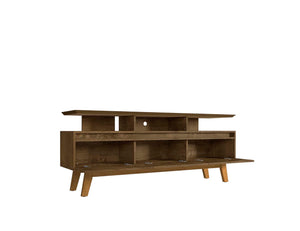English Elm Yonkers 71" Rustic Brown Tv Stand - Modern Farmhouse Design With Open Shelving & Storage Solutions B365P398377-GIGA