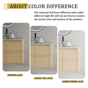 English Elm 30'' Wall-Mounted Bathroom Vanity With Ceramic Art Sink & Soft-Close Doors For Modern Spaces W999S00465