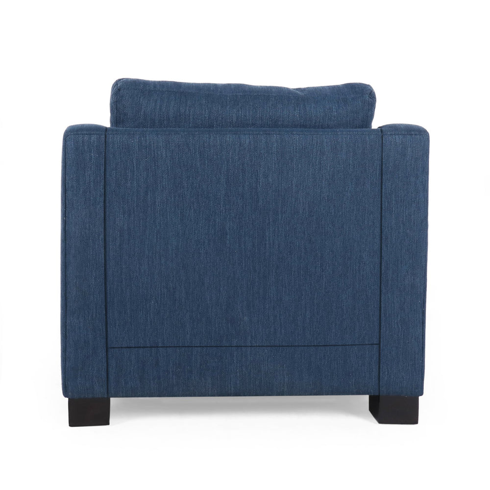 English Elm Christopher Knight Home® - Upholstered Navy Blue Club Chair with Plush Polyester Fabric, Sloped Arms & Birch Legs — Luxe Comfort N758P268286B