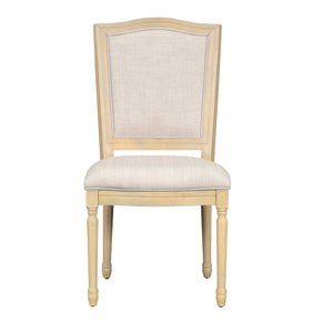 English Elm TOPMAX Rustic 7-Piece Solid Wood Extendable Dining Set with 18" Removable Leaf, 6 Upholstered Chairs, 2 Drawers Natural SP000078AAN