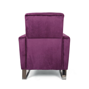 English Elm Christopher Knight Home® - Arvin Plush Push-Back Recliner with Stainless Steel Legs — Modern Fabric Comfort for Living Rooms Purple 65272.00NVLTEGGPL