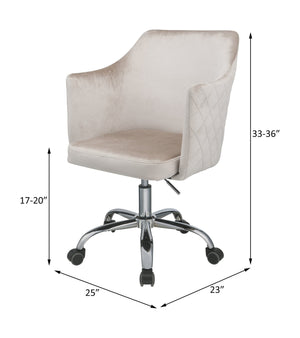 English Elm Cosgair Champagne Velvet Office Chair with Chrome Base, Swivel, Adjustable Height & Padded Comfort B2726P282386
