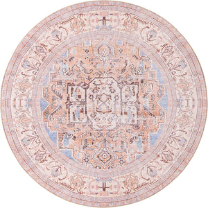 Unique Loom Timeless Judas Machine Made Medallion Rug Blue, Beige/Ivory 7' 7" x 7' 9"