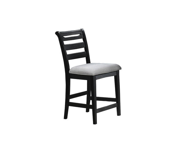 English Elm Modern Counter Height Dining Chairs Set Of 2 - Stylish Black Ladder Back, Upholstered Comfort, Solid Wood B011P218340