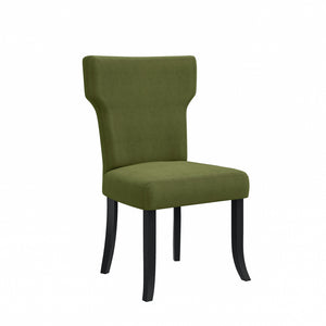 English Elm Sarita Boucle Dining Chairs Button Tufted Notched Back Espresso Legs Set of 2 B127P495083