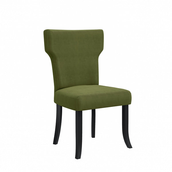 English Elm Sarita Boucle Dining Chairs Button Tufted Notched Back Espresso Legs Set of 2 B127P495083