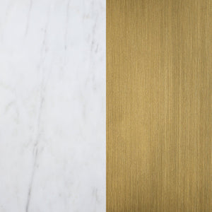 English Elm Earline Round Marble Dining Table with Sculptural Brushed Gold Pedestal Base B062S01396