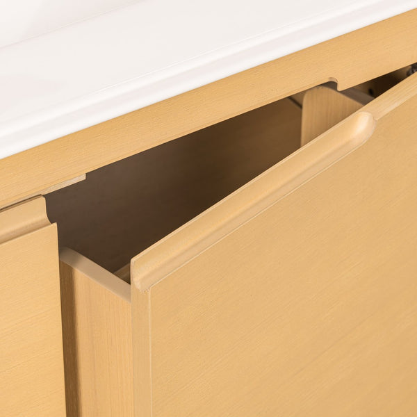 English Elm [video] 30 Inch Freestanding Bathroom Vanity Pine Legs Ceramic Sink Soft Close Storage Oak N759P412928O