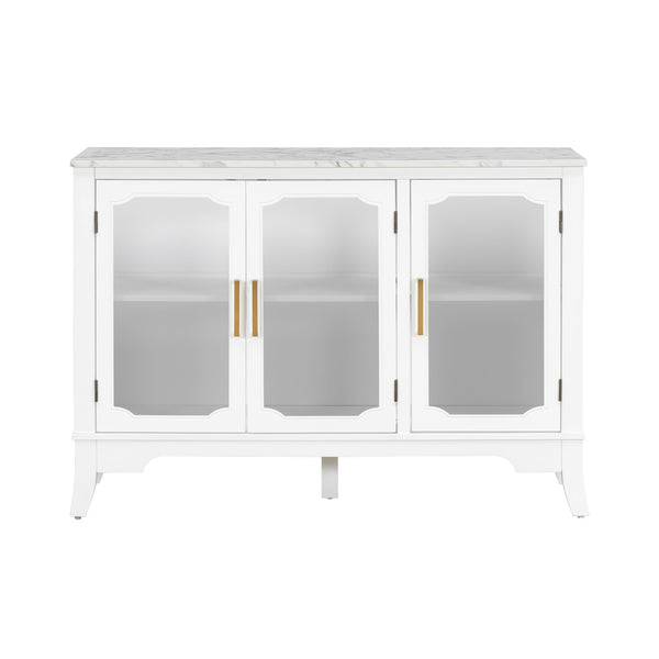 English Elm Christopher Knight Home® - Storage Cabinet - Stylish 3-Door White Design For Entryway, Living Room, Or Dining Area Storage Solutions N780P330602K