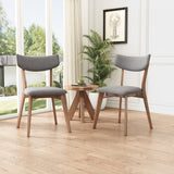 Christopher Knight Home® Chazz Mid Century Dark Grey Fabric Dining Chairs With Natural Walnut Finished Frame(Set Of 2)