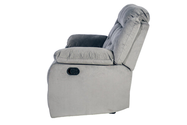 English Elm Recliner Velvet Tufted Loveseat with Manual Side Handle, Plush Arm Pillows for Ultimate Comfort and Style DARK GREY 59 L x 31 W x 26 H B089P240506