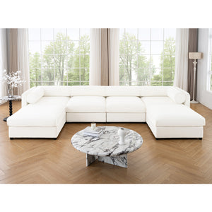 English Elm Modular Sectional Sofa With Hidden Storage, Luxurious Chenille U-Shaped Couch For Modern Living W714S01043