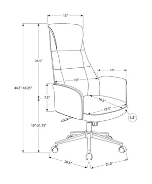 English Elm Office Ergonomic High-back Swivel Chair with Chrome Base and Faux Leather Cushioned Seat B2710P461889