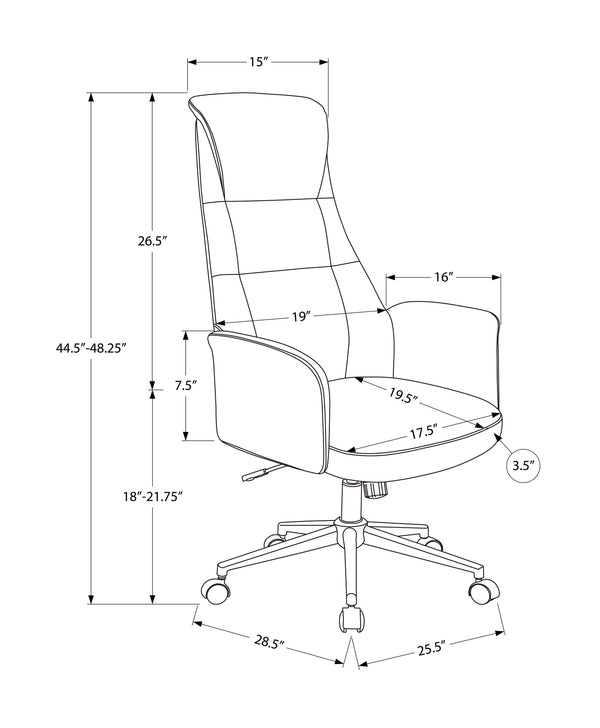 English Elm Office Ergonomic High-back Swivel Chair with Chrome Base and Faux Leather Cushioned Seat B2710P461889