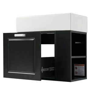 English Elm Christopher Knight Home® - 21.8" Wall-Mounted Bathroom Vanity with Ceramic Sink, Soft-Close Drawer, Adjustable Shelves & Tissue Holder Black N759P292550B