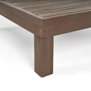 English Elm Oana/brava Solid Acacia Outdoor Coffee Table Square Slat Top Patio Deck Lounge 64496.00GRY