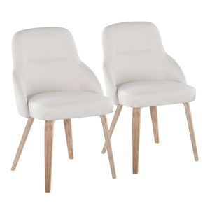 English Elm Chair Set of Two Whitewashed Bentwood Faux Leather Padded Dining Seating B202S02126