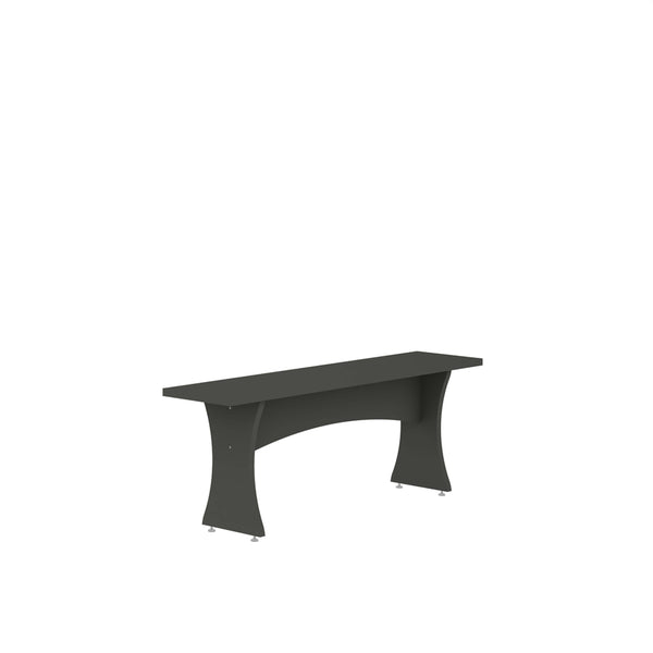 English Elm Coney Dining Bench with Curved Silhouette and 550 lb Capacity, Sleek MDF Frame for Modern Homes Charcoal grey B365P398209
