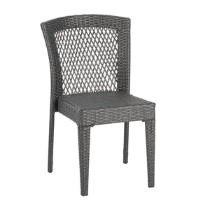 English Elm Christopher Knight Home® - FARLEY Rattan Stacking Sidechair Set of 2 — Durable 300 lb Capacity, Beige Woven Design, Easy Assembly Grey N762P234585E