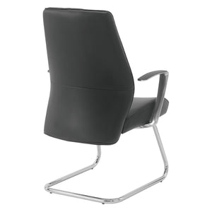 OSP Home Furnishings Sled Base Mid-back Visitor Chair with Chrome Frame and Antimicrobial Ergonomic Seating 62205C-R107