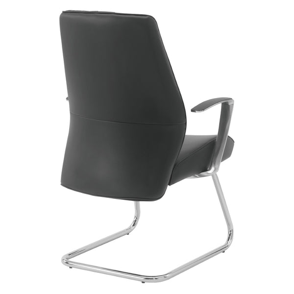 OSP Home Furnishings Sled Base Mid-back Visitor Chair with Chrome Frame and Antimicrobial Ergonomic Seating 62205C-R107