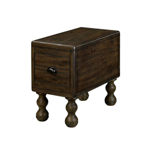 English Elm Solid Wood End Table - Vintage-Inspired Narrow Nightstand With Drawer For Small Spaces, Easy Assembly W1202P176734-GIGA