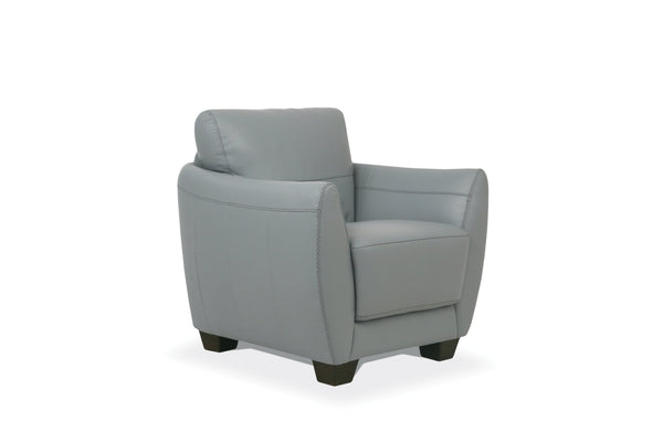 English Elm Valeria Italian Leather Accent Chair Solid Wood Frame Contrast Stitching Flared Arms B2726P418641