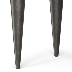 English Elm Otto Handcrafted Cast Aluminum Side Table in Graphite Finish — Convex Top, Tapered Legs, 24" Round B136P239038