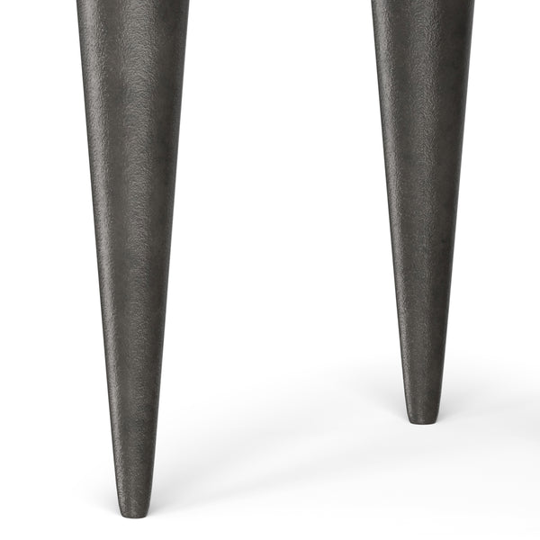 English Elm Otto Handcrafted Cast Aluminum Side Table in Graphite Finish — Convex Top, Tapered Legs, 24" Round B136P239038
