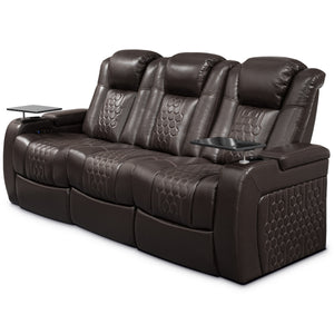 English Elm Fa-601-coffee-1uc Nappa Leather Power Recliner Rgb Lighting Home Theater Seating D1048117462