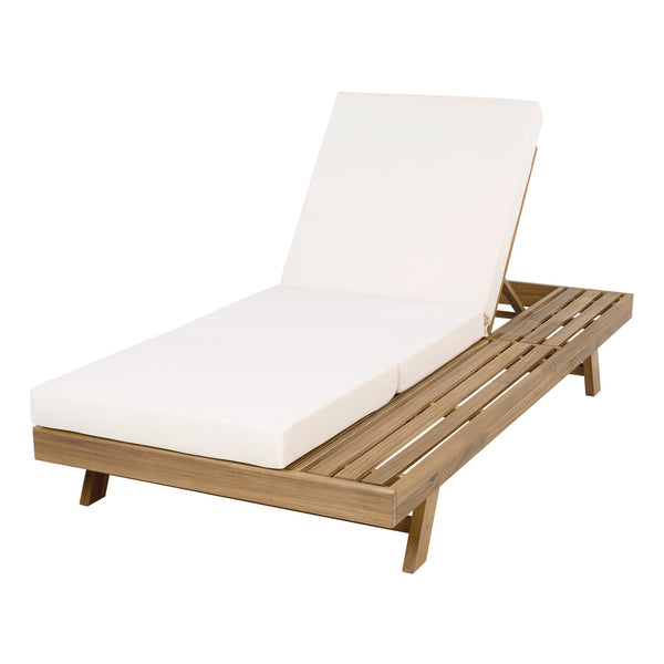 English Elm Lounge Chaise Outdoor Acacia Wood Slatted Frame with Water Resistant Cushion Resort Style N770P442L317C